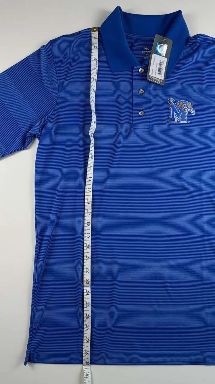 NWT Memphis Tigers Polo Shirt Men M Knights Apparel NCAA Blue Embroidered